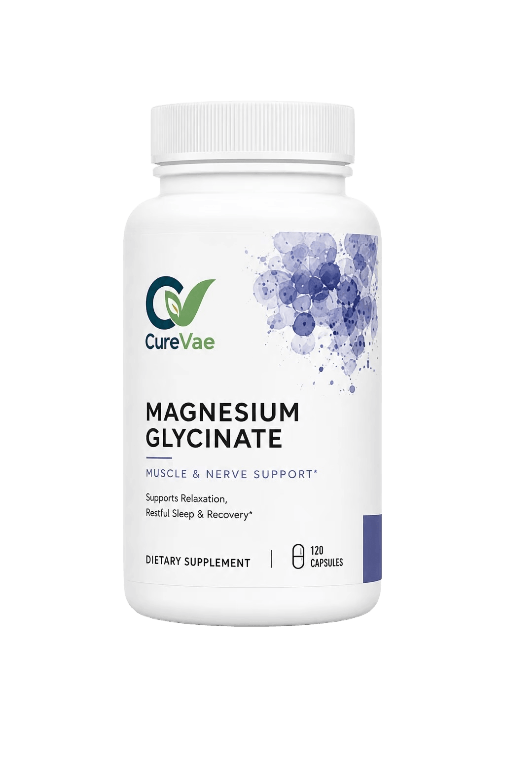 CureVae Magnesium Glycinate bottle, front view