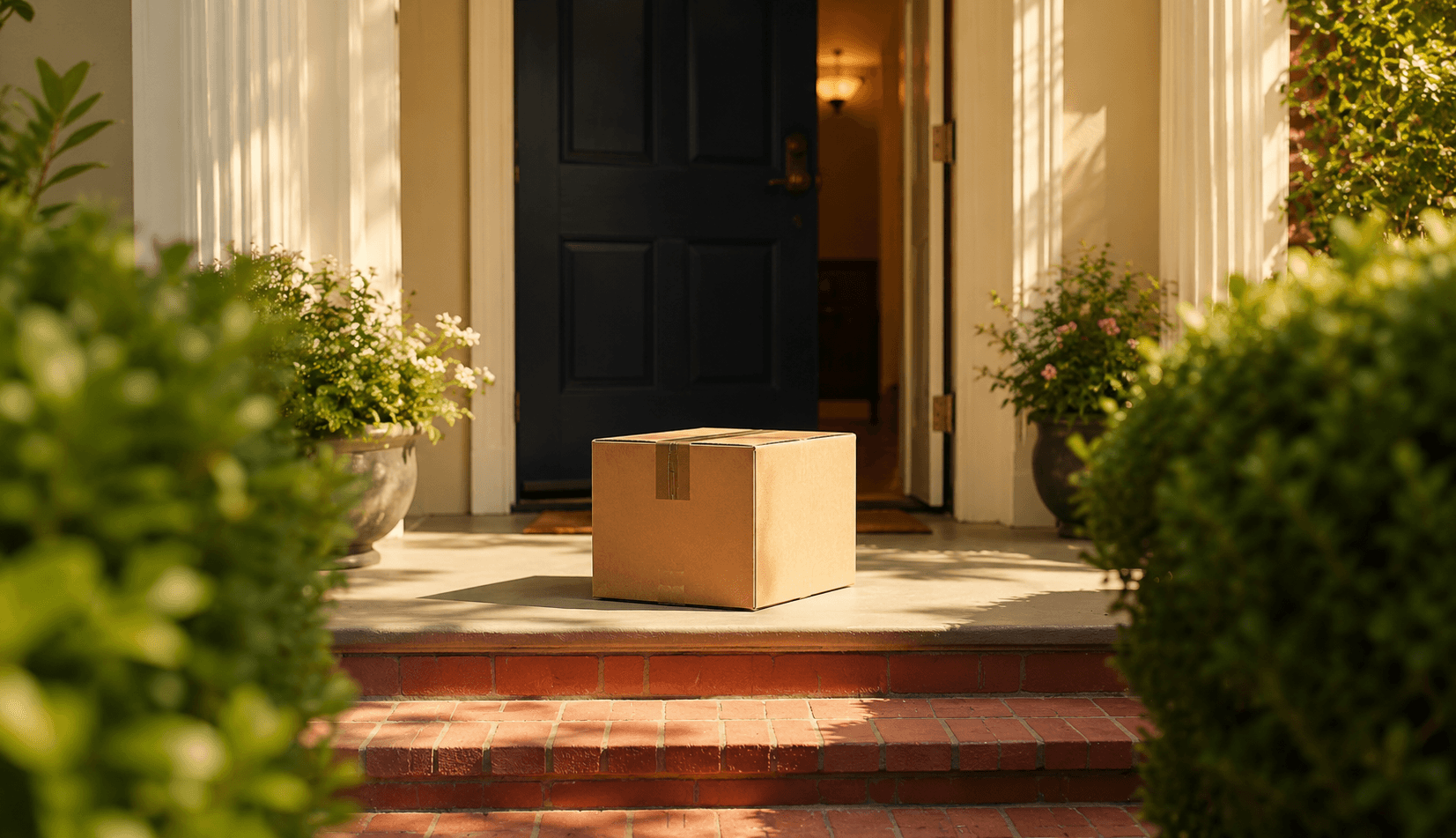 Discreet care package delivered securely to a home